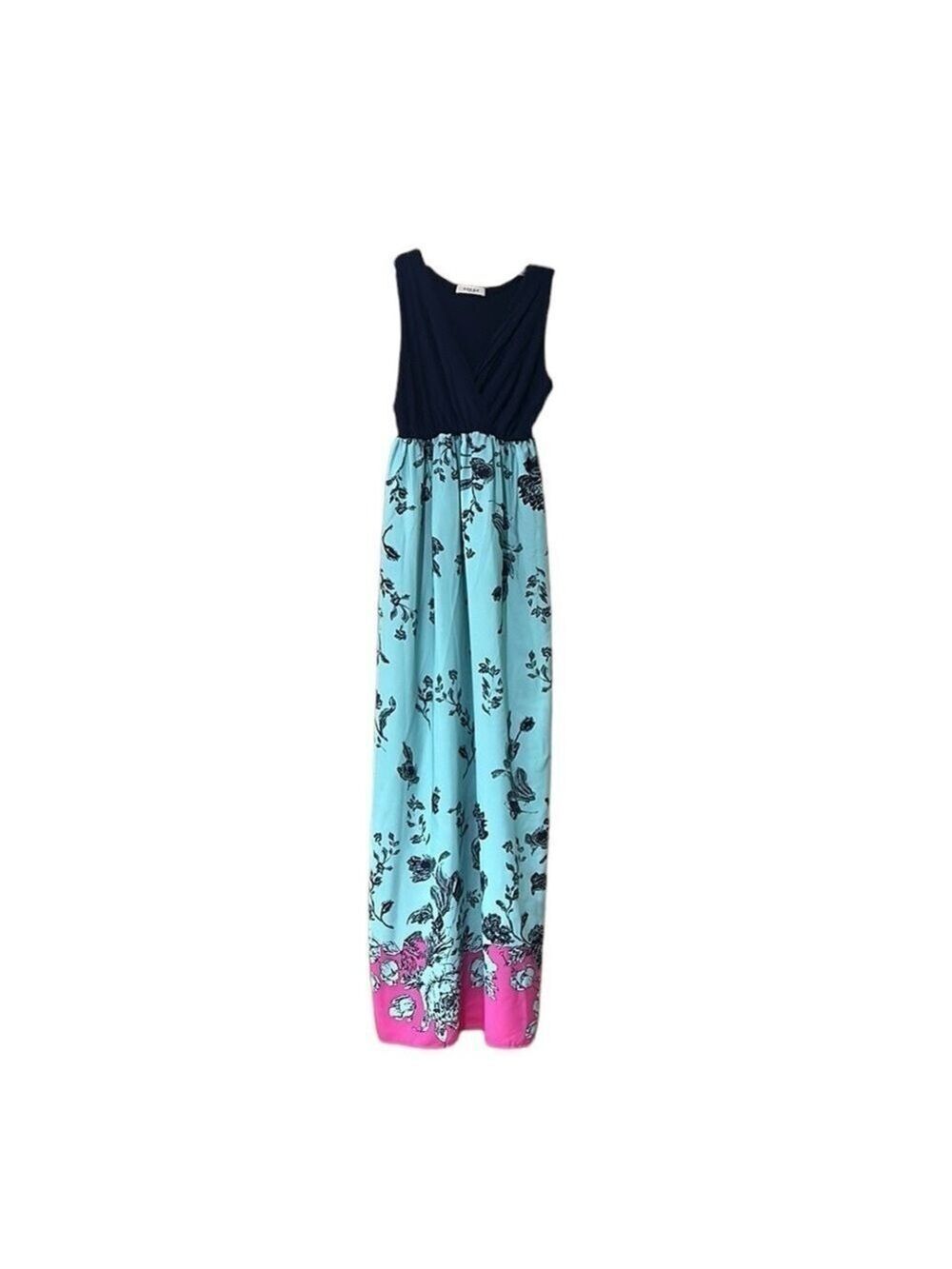 Gilli Floral Maxi Dress Blue and Pink Size Small